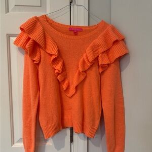 Lilly Pulitzer Vibrant Orange Ruffle Sweater